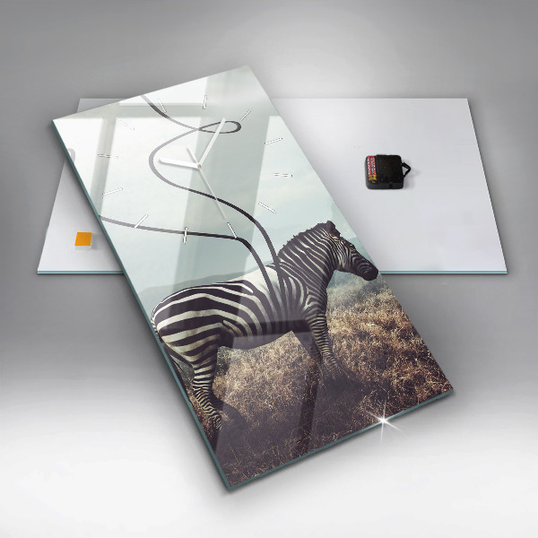 Modern vertical wall clock Zebra – Abstraction