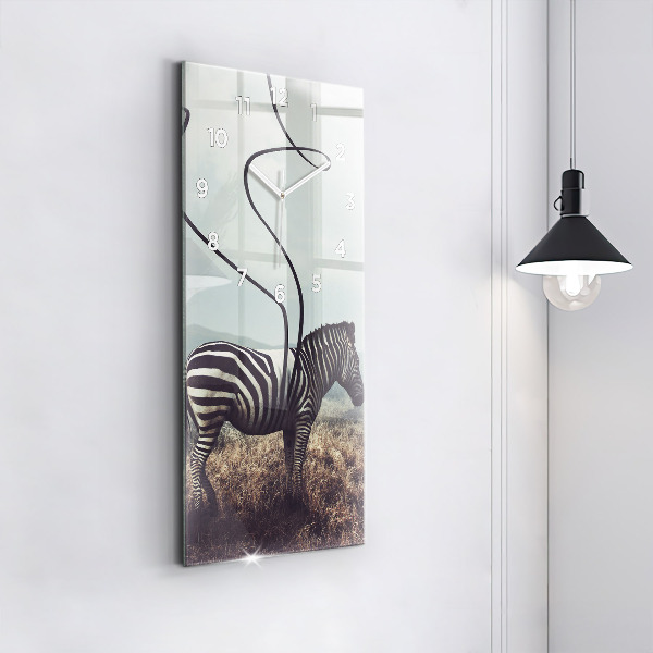 Modern vertical wall clock Zebra – Abstraction