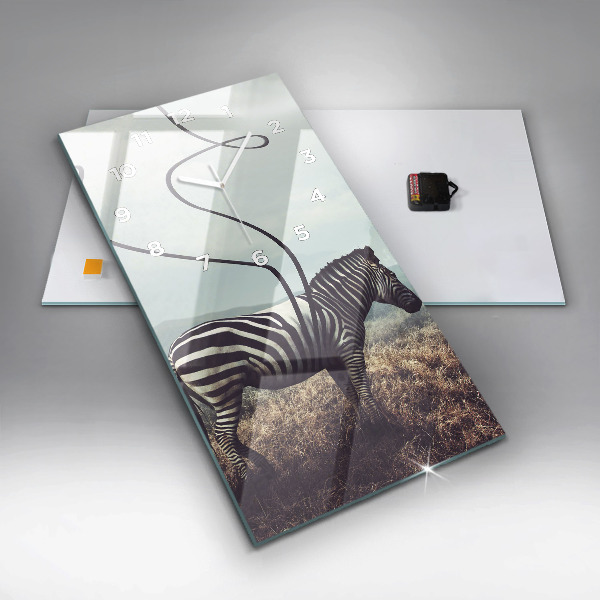 Modern vertical wall clock Zebra – Abstraction