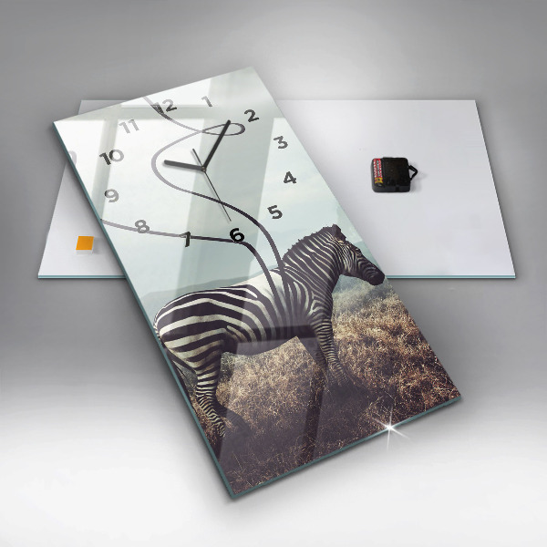 Modern vertical wall clock Zebra – Abstraction