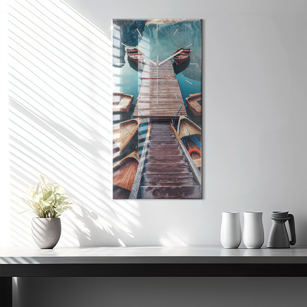 Modern vertical wall clock Pier and Lake