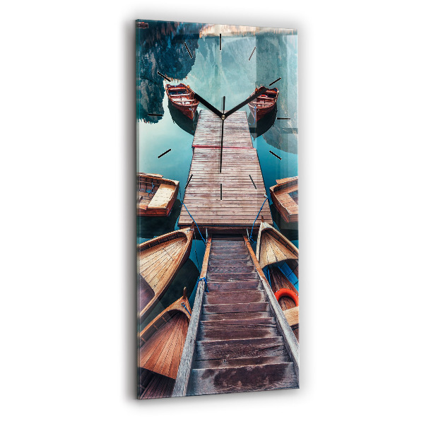 Modern vertical wall clock Pier and Lake