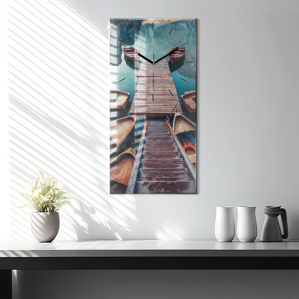 Modern vertical wall clock Pier and Lake
