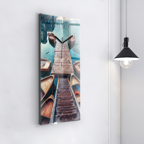 Modern vertical wall clock Pier and Lake