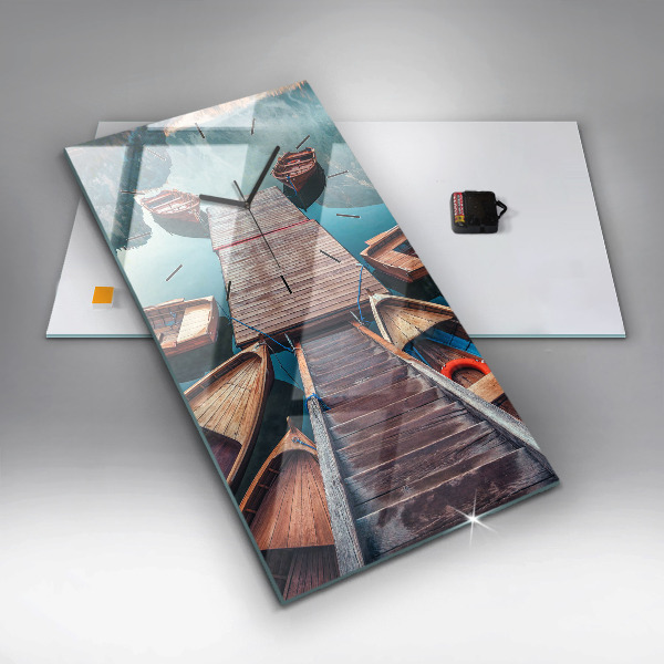 Modern vertical wall clock Pier and Lake