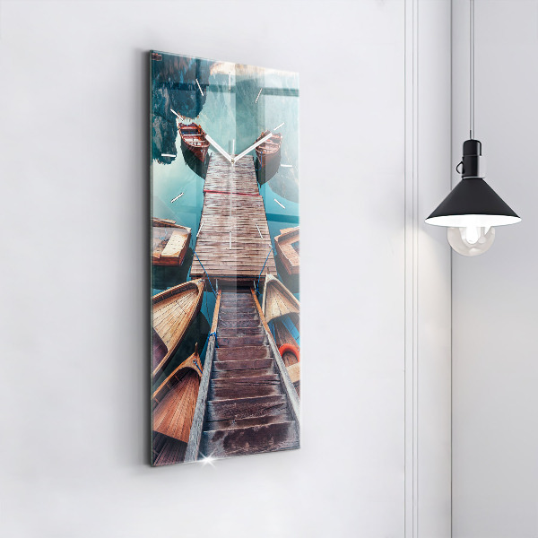 Modern vertical wall clock Pier and Lake