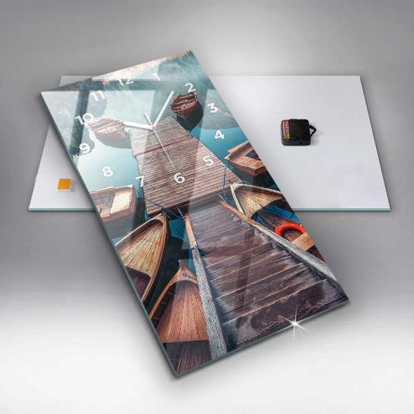 Modern vertical wall clock Pier and Lake