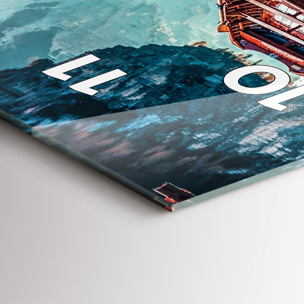 Modern vertical wall clock Pier and Lake