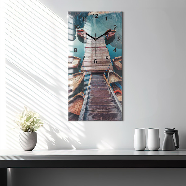 Modern vertical wall clock Pier and Lake