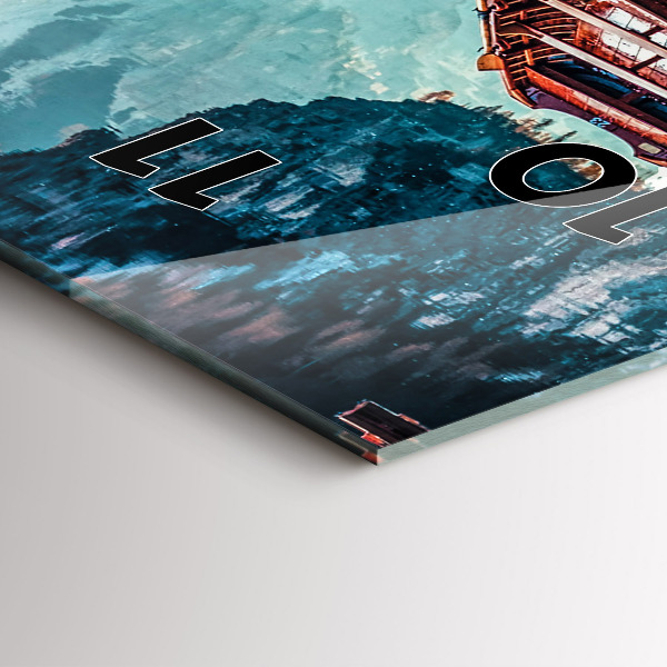 Modern vertical wall clock Pier and Lake