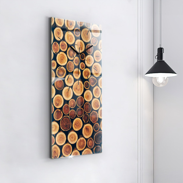 Modern vertical wall clock Wood
