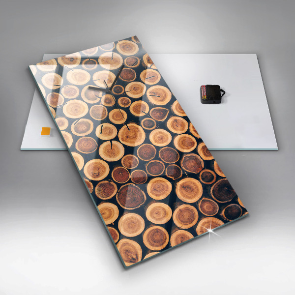 Modern vertical wall clock Wood