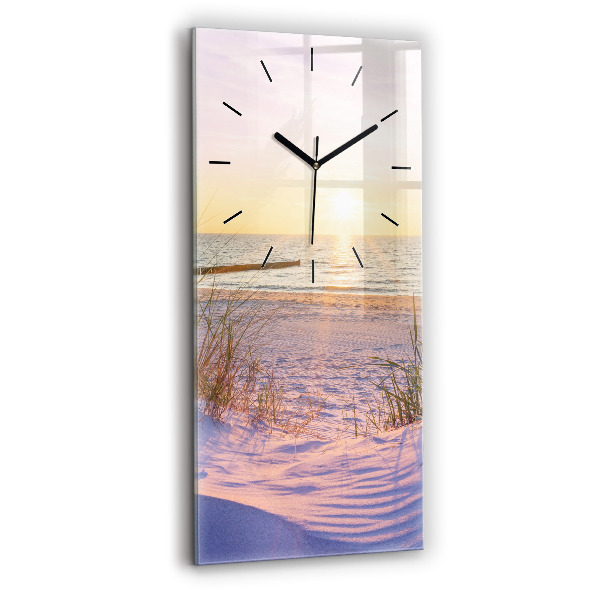 Modern vertical wall clock Polish Sunny Sea
