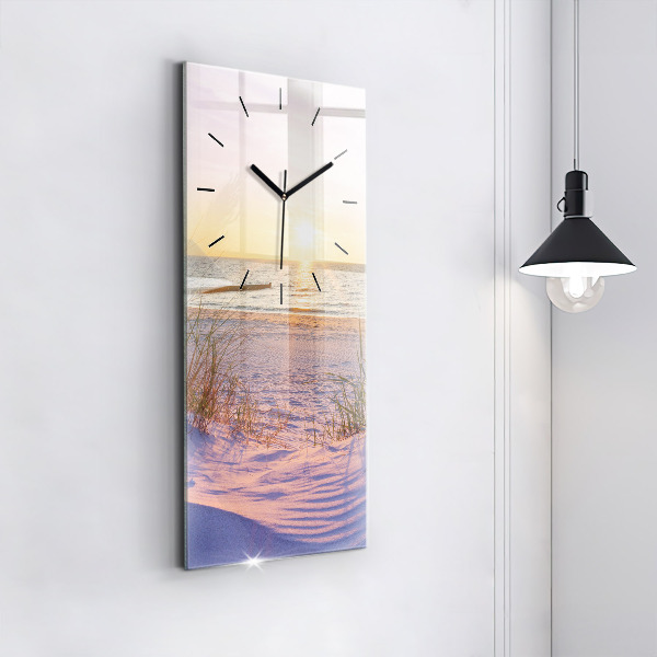 Modern vertical wall clock Polish Sunny Sea