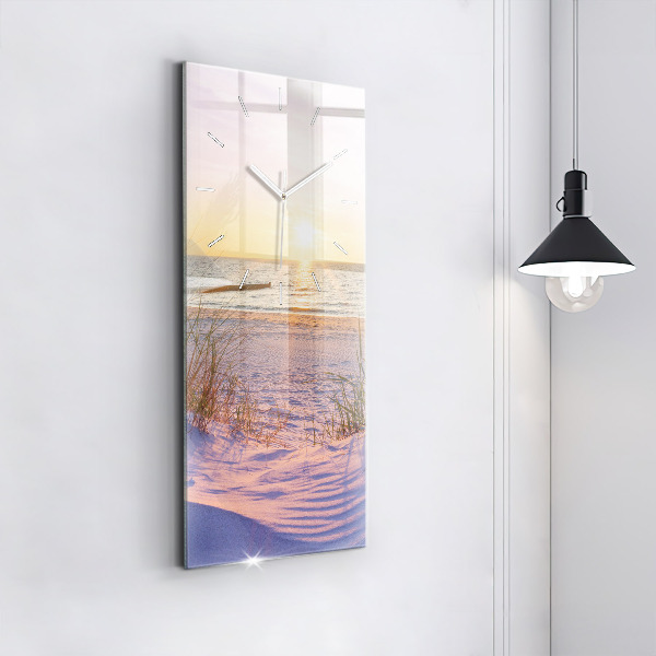 Modern vertical wall clock Polish Sunny Sea