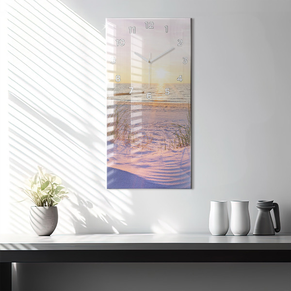 Modern vertical wall clock Polish Sunny Sea