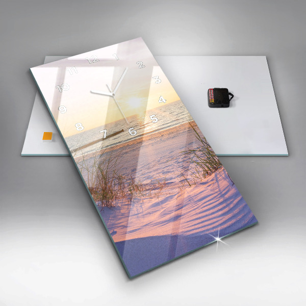 Modern vertical wall clock Polish Sunny Sea