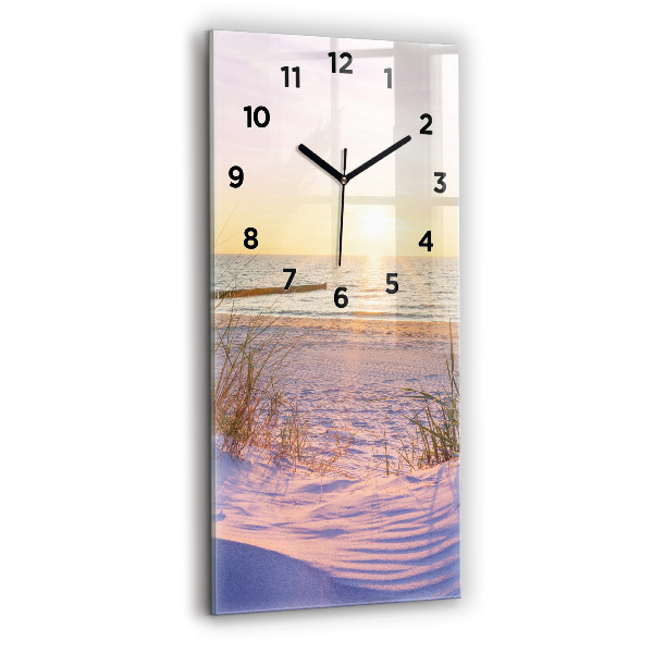 Modern vertical wall clock Polish Sunny Sea