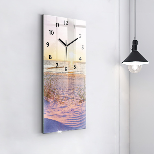 Modern vertical wall clock Polish Sunny Sea