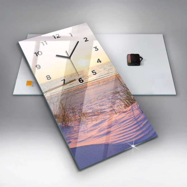 Modern vertical wall clock Polish Sunny Sea