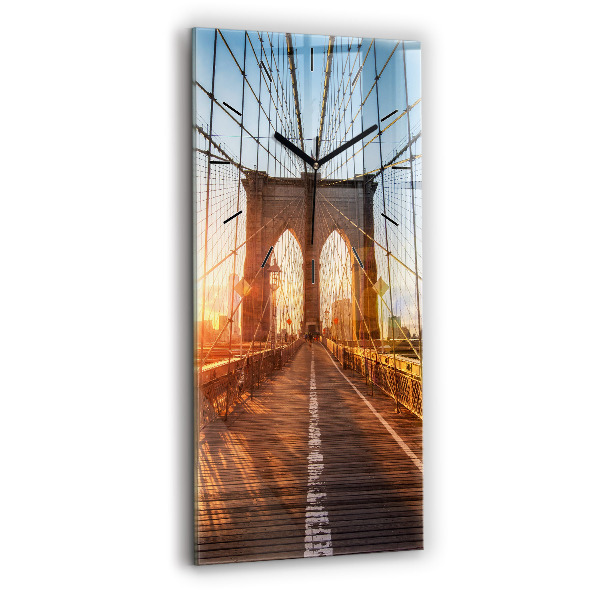Modern vertical wall clock Brooklyn Bridge NYC