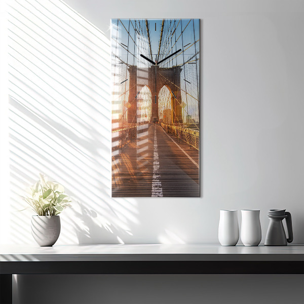 Modern vertical wall clock Brooklyn Bridge NYC