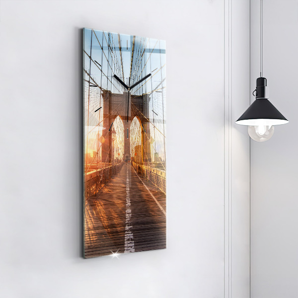 Modern vertical wall clock Brooklyn Bridge NYC