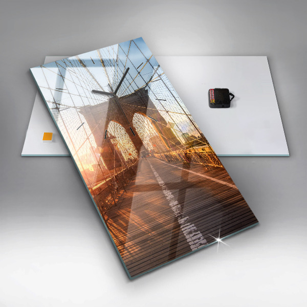 Modern vertical wall clock Brooklyn Bridge NYC