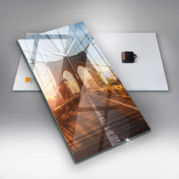 Modern vertical wall clock Brooklyn Bridge NYC