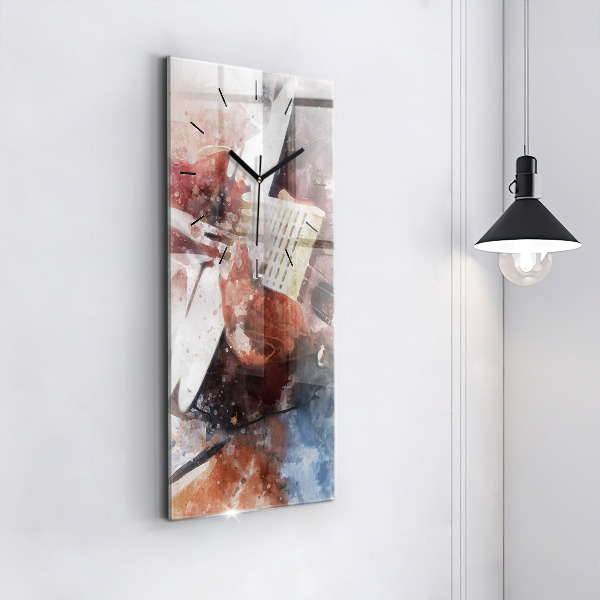 Modern vertical wall clock Guitar Visualization