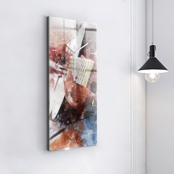 Modern vertical wall clock Guitar Visualization