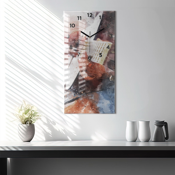 Modern vertical wall clock Guitar Visualization
