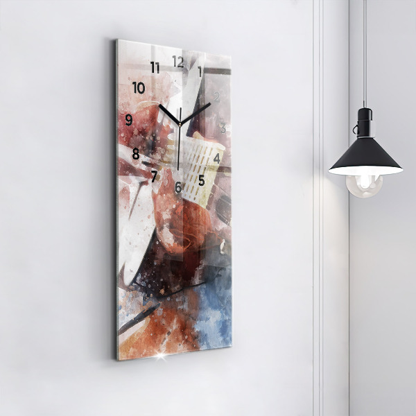 Modern vertical wall clock Guitar Visualization