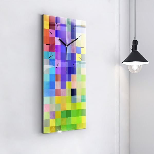 Modern vertical wall clock Composition of Squares