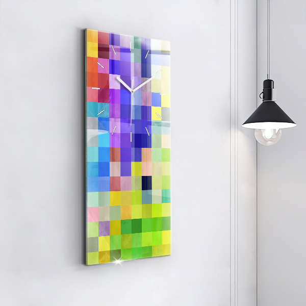 Modern vertical wall clock Composition of Squares
