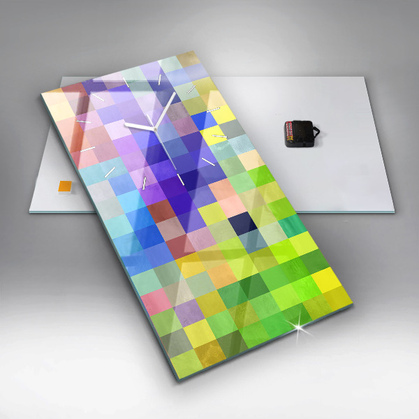 Modern vertical wall clock Composition of Squares