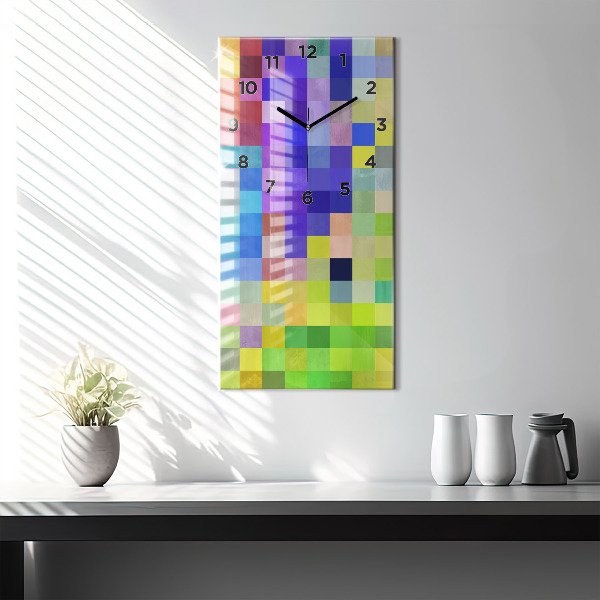 Modern vertical wall clock Composition of Squares