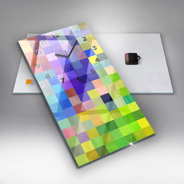 Modern vertical wall clock Composition of Squares