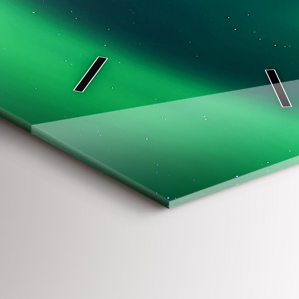 Modern vertical wall clock Northern lights