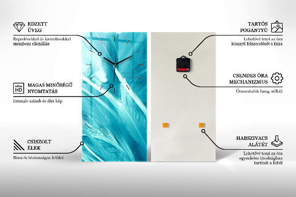 Modern vertical wall clock Northern lights