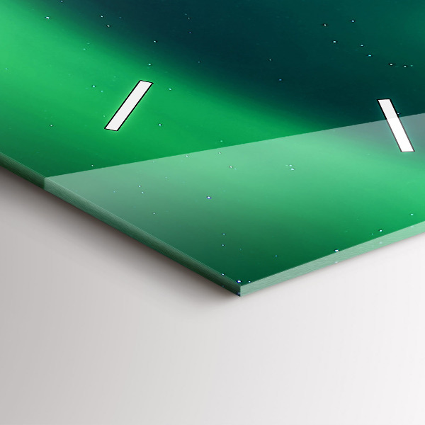 Modern vertical wall clock Northern lights