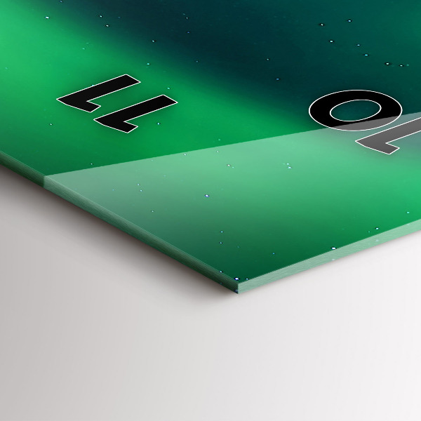 Modern vertical wall clock Northern lights