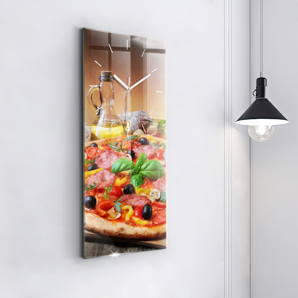 Modern vertical wall clock The Culinary Heart of Italy