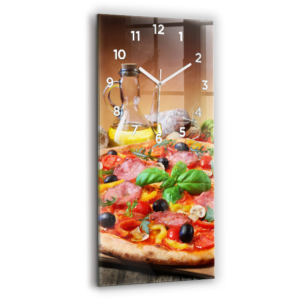 Modern vertical wall clock The Culinary Heart of Italy