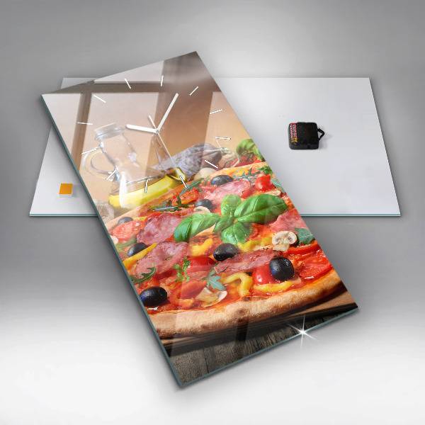 Modern vertical wall clock The Culinary Heart of Italy