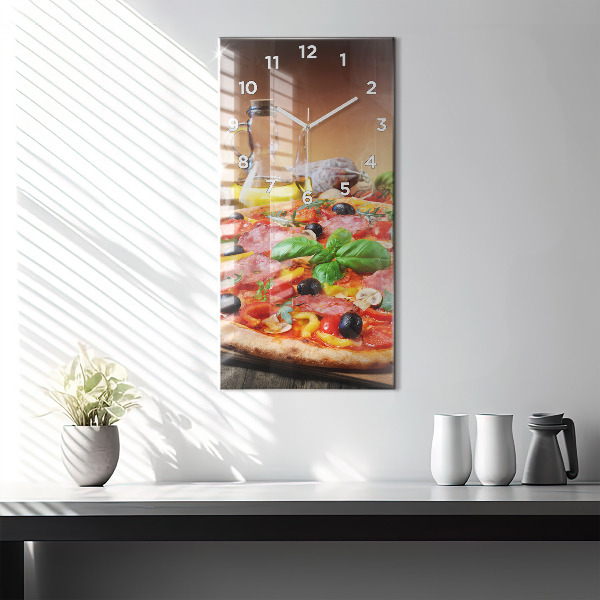 Modern vertical wall clock The Culinary Heart of Italy