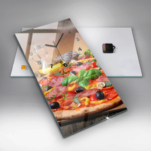 Modern vertical wall clock The Culinary Heart of Italy