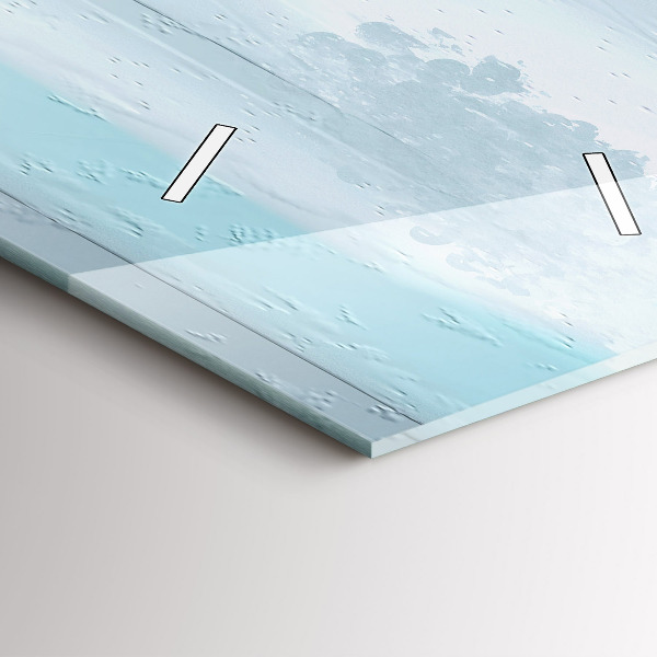 Modern vertical wall clock Abstract oil landscape