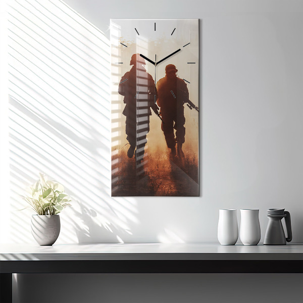 Modern vertical wall clock United States Marines