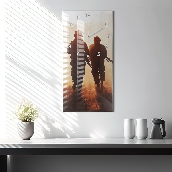 Modern vertical wall clock United States Marines